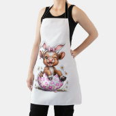 Tablier Funny Cow Easter Rabbit Cute Highland Cows Lover E (Insitu)