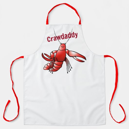 Tablier Funny Crawdaddy Épie rouge (Recto)