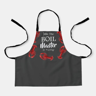 Tablier Funny Crawfish Boil Master en formation gris foncé
