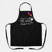 Tablier Funny Custom Sassy Stop & Smell Wine Personnalisé (Recto)