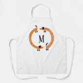 Tablier Funny Dachshund Saucisse Chien Monogramme (Recto)