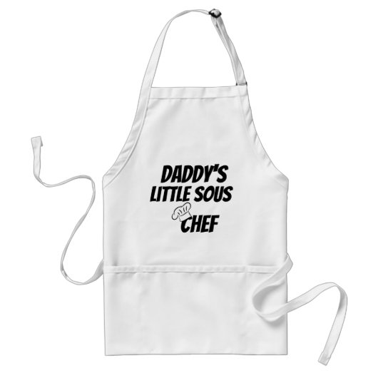 Tablier Funny Daddy's petit sous-chef cadeau adulte (Devant)