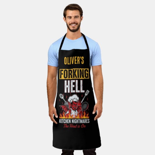 Tablier Funny Devil Chef Forking Hell Kitchen Nightmares (Porté)