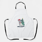 Tablier Funny Festive Lunettes de soleil Chien avec arbre  (Recto)