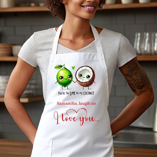 Tablier Funny Food Personalized Sweet Valentine Apron