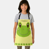 Tablier Funny Frog Animal vert avec nom enfant (Insitu)