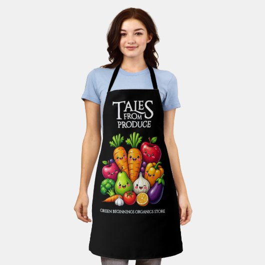 Tablier Funny Fruits Veggies Tales from Produce Grocery (Porté)