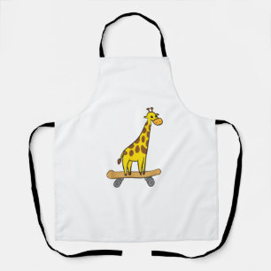 Tablier Funny Giraffe Lover Giraffe Skateboard