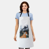 Tablier Funny Giraffe UFO Zoo Animal Weird Meme Graphique  (Porté)