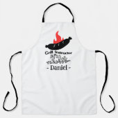 Tablier Funny Grill Instructor BBQ Sausage Bold Black (Recto)