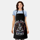 Tablier Funny Hail Gay Satan LGBT Goth Gay pride Baphomet (Porté)