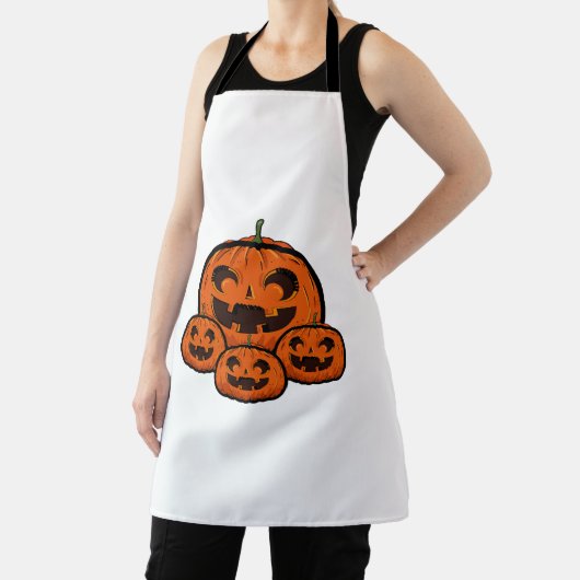 Tablier Funny Halloween Citrouille, Halloween Éffrayant (Insitu)