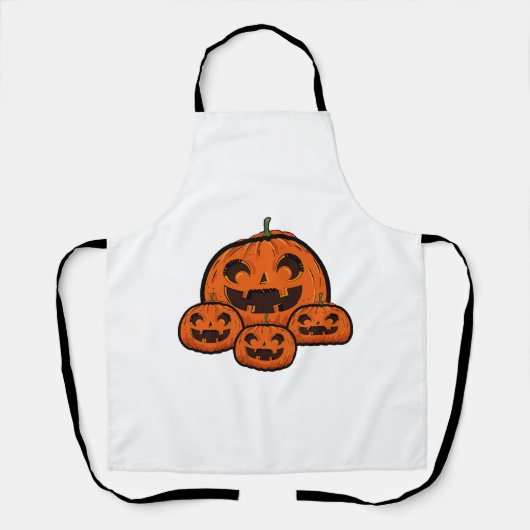 Tablier Funny Halloween Citrouille, Halloween Éffrayant (Recto)