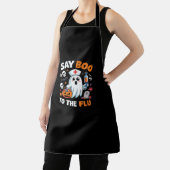 Tablier Funny Halloween Nurse Ghost T-Shirt - "Dites Boo à (Insitu)