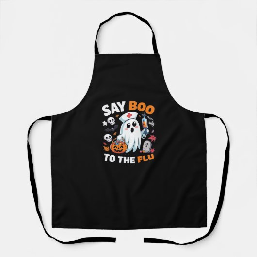 Tablier Funny Halloween Nurse Ghost T-Shirt - "Dites Boo à (Recto)