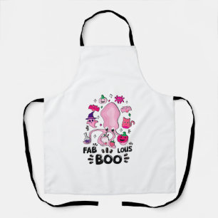 Tablier Funny Halloween Rose Chat Fantôme Jonglant Pieuvre