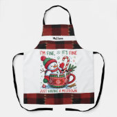 Tablier Funny Just having a Meltdown Snowman Christmas  (Recto)