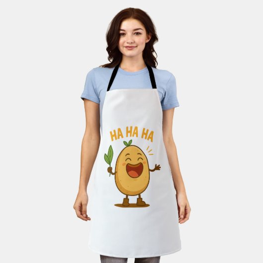 Tablier Funny Laughing Potato Apron (Porté)