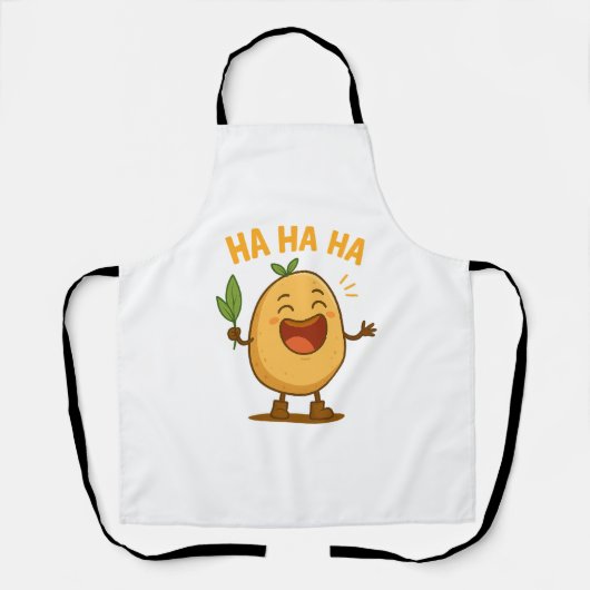 Tablier Funny Laughing Potato Apron (Recto)