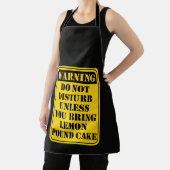 Tablier Funny lemon pound cake warning sign baking humor (Insitu)
