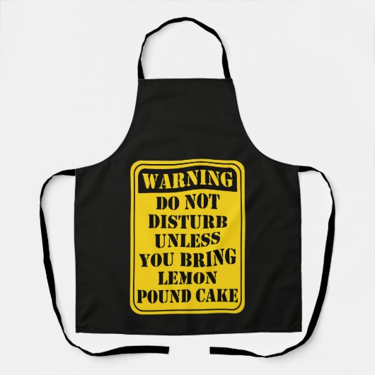 Tablier Funny lemon pound cake warning sign baking humor (Recto)