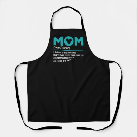 Tablier Funny Mom Définition Master Chef Chef Fête des Mèr (Recto)