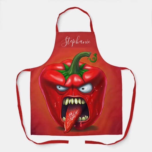 Tablier Funny Monster Red Bell Pepper Rocker (Recto)