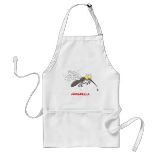 Tablier Funny mosquito insect cartoon illustration