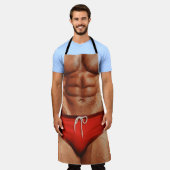 Tablier Funny Muscle Man Apron — Novelty Kitchen Apron for (Porté)