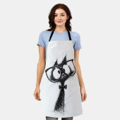 Tablier Funny Nerd Cat with Glasses & Bowtie Women's White (Porté)