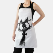 Tablier Funny Nerd Cat with Glasses & Bowtie Women's White (Insitu)