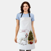 Tablier Funny Noël Dalmatien Chien et Arbre (Porté)