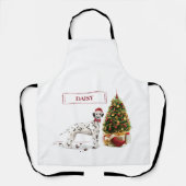 Tablier Funny Noël Dalmatien Chien et Arbre (Recto)