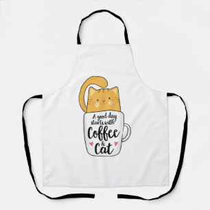 Tablier Funny Orange Cat Coffee Mug Cat Lover