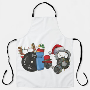 Tablier Funny Père Noël Weighlifting Dumbbells Gym Noël