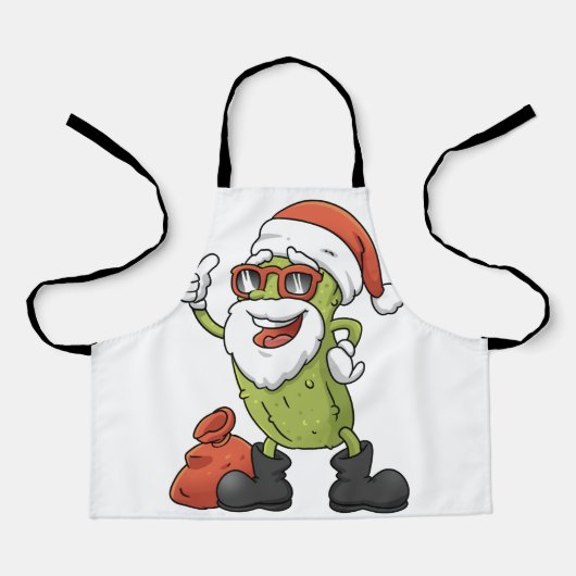 Tablier Funny Pickle Santa Claus Christmas Cartoon Holiday (Recto)