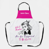 Tablier Funny Pink Retro Bunco Queen Monogram Apron (Recto)