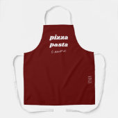 Tablier Funny Pizza Pasta Amore Nom Rouge Italie Cuisine (Recto)