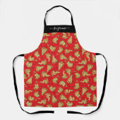 Tablier Funny Pizza Slices Motif alimentaire avec nom de m (Recto)