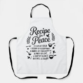 Tablier Funny Recipe Quote Kitchen Calm, Acceptance & Love (Recto)