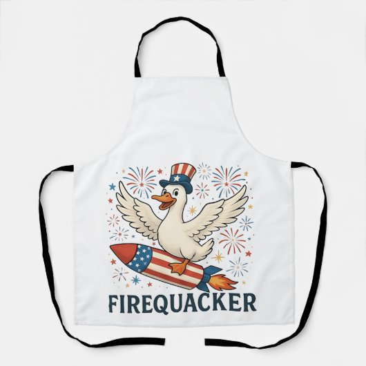Tablier Funny Rubber Duck USA Patriotic Firequacker 4e (Recto)