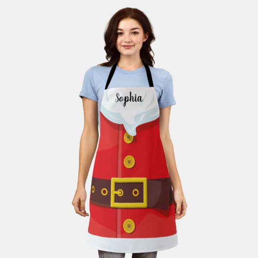 Tablier Funny Santa Claus Outfit Custom Text Christmas (Porté)