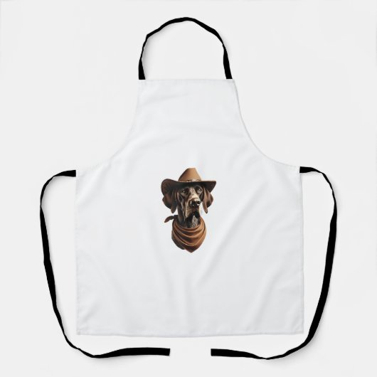 Tablier Funny Sheriff Chemise Chien Allemand Pointer Chien (Recto)