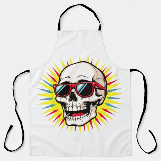 Tablier **Funny Skull With Sunglasses – Cartoon Laughing S (Recto)