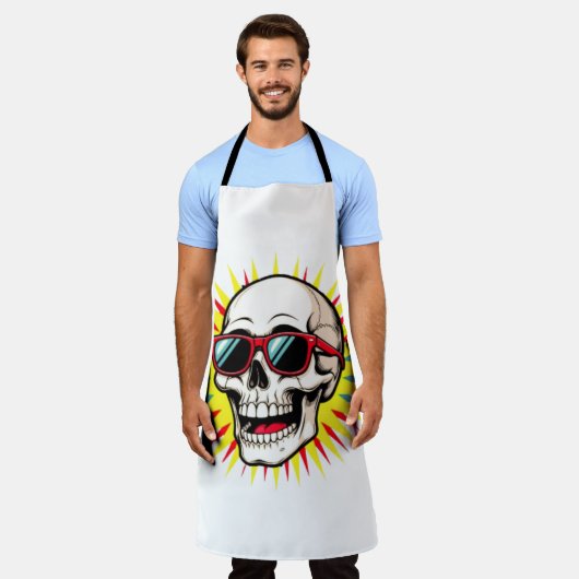 Tablier **Funny Skull With Sunglasses – Cartoon Laughing S (Porté)