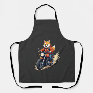 Tablier Funny T-Shirt, Shiba Inu, Motorcycle, Dog, Puppet,