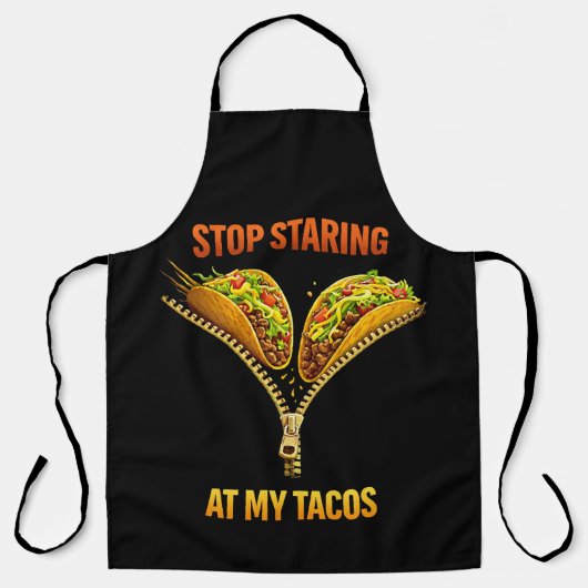 Tablier Funny Taco Lover Stop Staring (Recto)