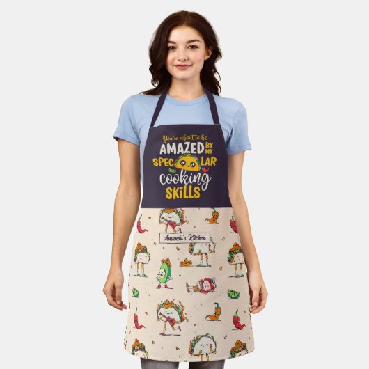 Tablier Funny Taco Pun Spectaculaire Cuisine Mexicaine (Porté)