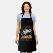 Tablier Funny Xmas Lighting Tree Santa Ugly Airplane  (Porté)