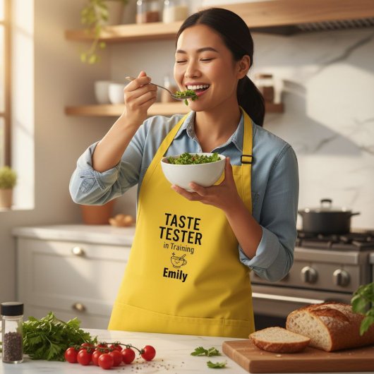 Tablier Funny Yellow Apron - Taste Tester in Training